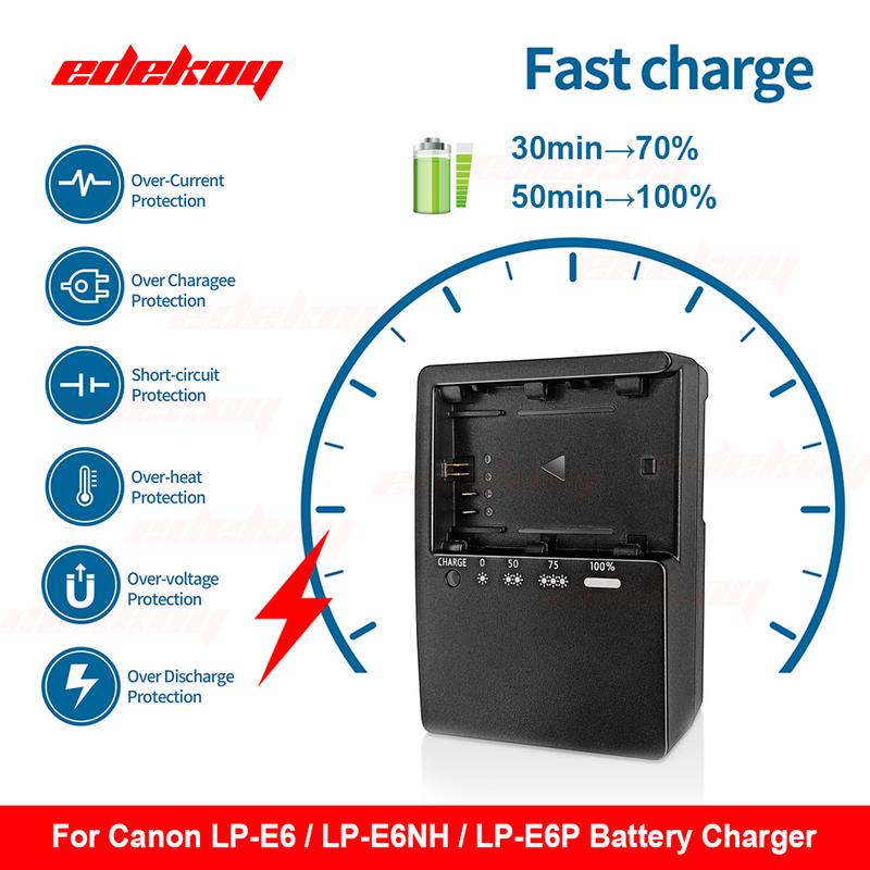 LC-E6 LP-E6N LP-E6NH Camera Battery Charger EU AU UK US Plug LC-E6E LCE6E LC-E6 For 70D 60D 7D 5D2 5D3 Mark II 5D MarkIII LP-E6