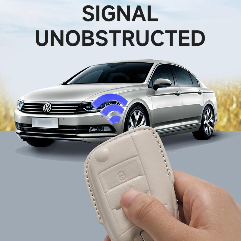 Genuine Leather Car Key Case Cover Key Bag For VW Volkswagen Tiguan MK1 MK2 Magotan Passat B5 B8 Golf 45 Protect Set Accessories