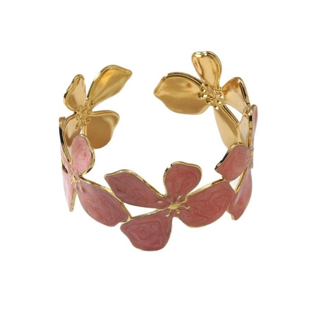 Dripping Oil Floral Bracelet Fashion Jewelry Women's Bracelet Fashion Open Bangle Bracelet  Women