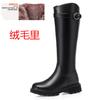 High boots women's new long boots winter velvet thickened large cotton boots all wool women's cotton boots large size medium heel riding boots