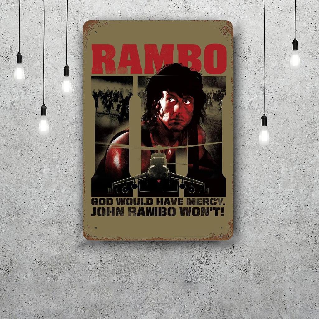 sylvester stallone Decor Poster Vintage Tin Sign Metal Sign Decorative Plaque for Pub Bar Man Cave Club Wall Decoration