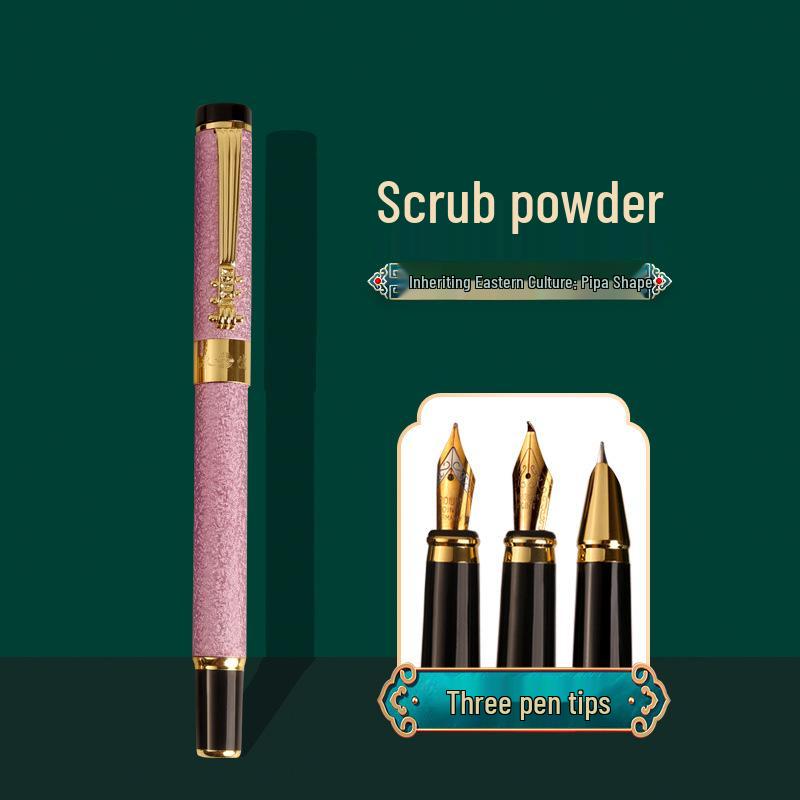 Eternal Life Pipa Fountain Pen 3-Piece Set: Office Ink Cartridge & Student Calligraphy Pen