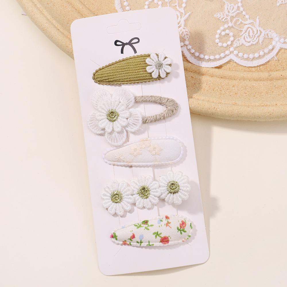 5Pcs/Set Cute BB Clips Set Sweet Floral Barrettes Fashion Daisy Hairpins Women Girls