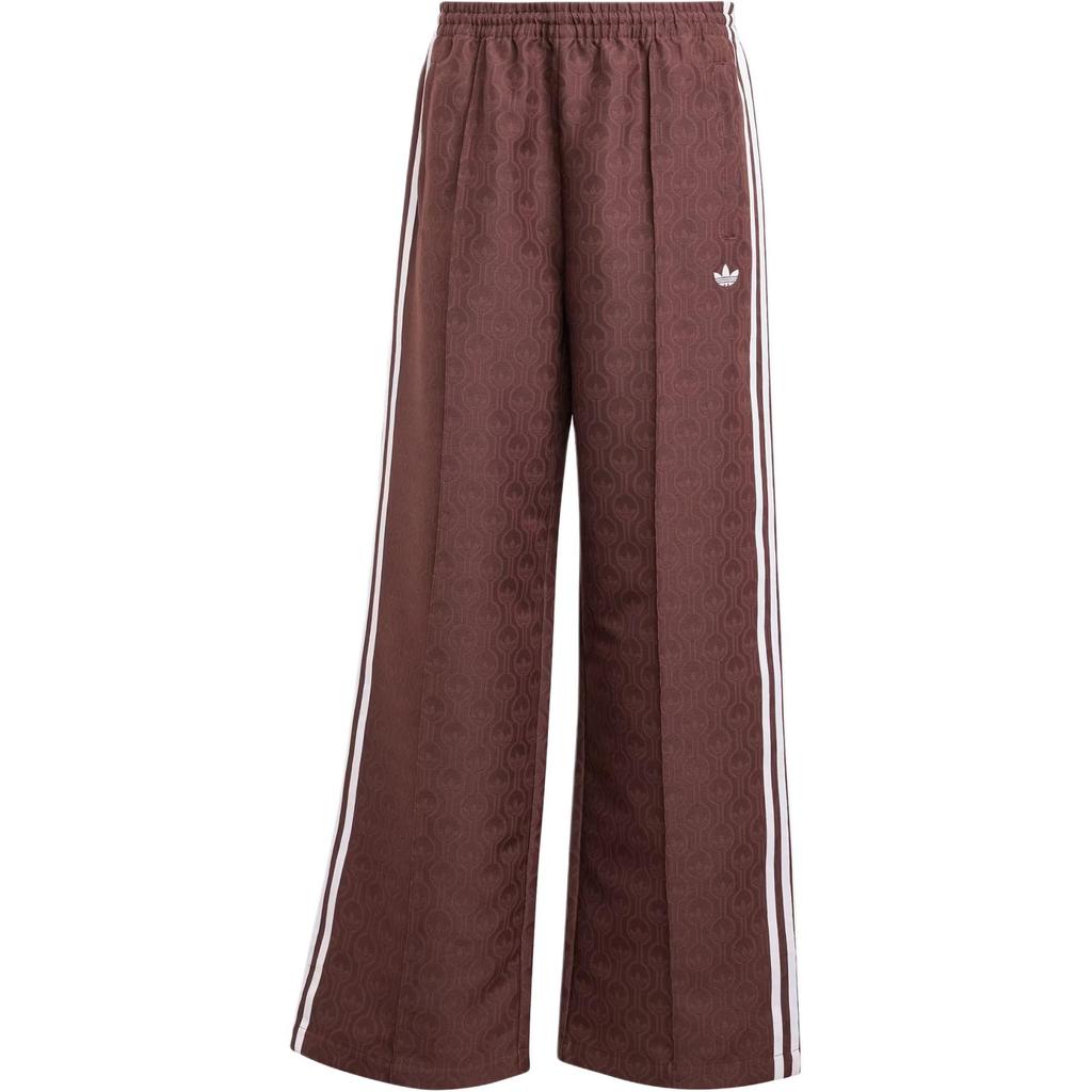 Adidas Originals Retro Stripe Elastic Waist Straight Loose Casual Pants Women Bottoms Shadow-Brown JN8304