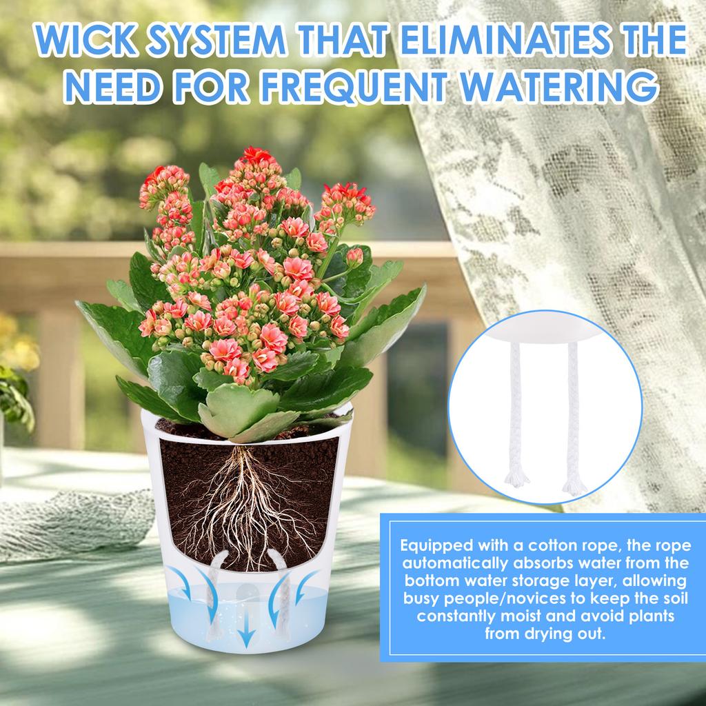 10 Pcs Self Watering Planter Lazy Hydroponic Flower Pot Plastic Translucent Self-absorbent Flower Pot Desktop Decoration