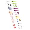 50pcs Ear Stretching Kit Silicone Tunnels Acrylic Tapers Plugs 1.6 to 12mm Mixed Colors Ear Gauges Expander Set