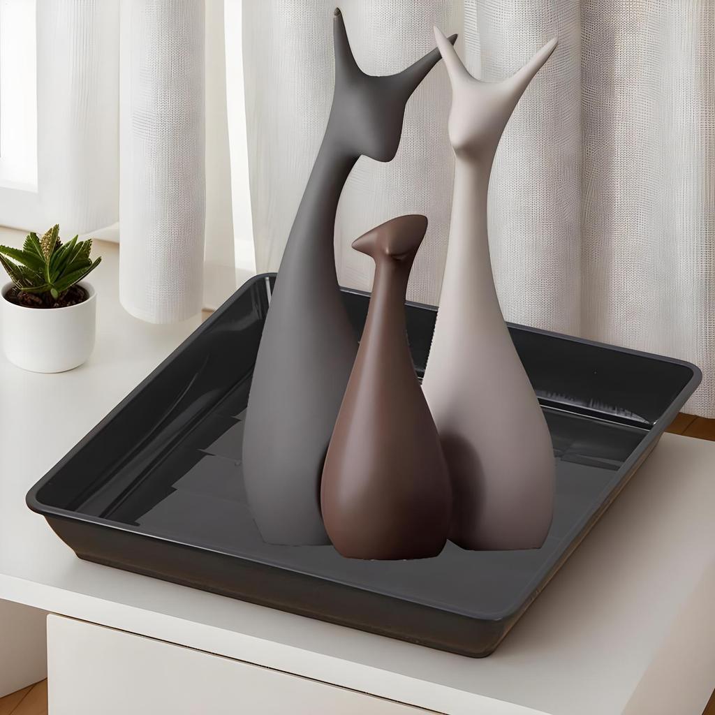 2 Stück Quadratische Blumentopfschalen Schwarze Kunststoff-Pflanzenschalen Garten-Topf-Wasserauffangschalen Bonsai-Platten Garten-Wasserschalen