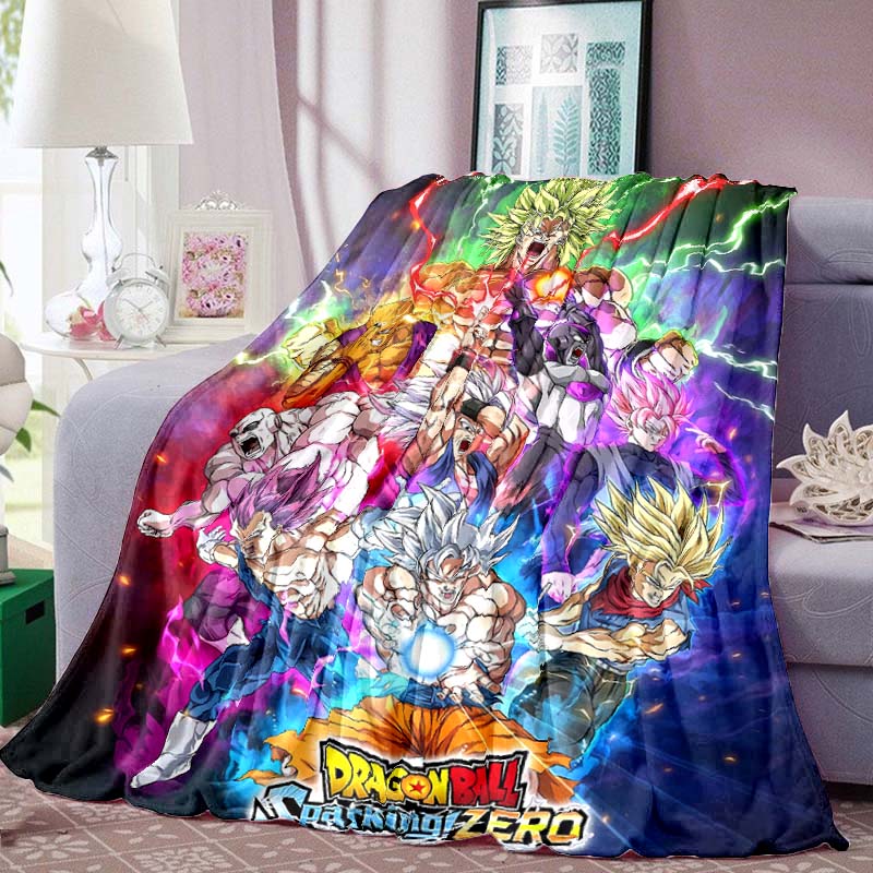 Dragon Ball Anime Print Blanket Warm  Comfortable Flannel Blanket for Bedrooms, Sofas, Beds, Chairs, Picnics, Travel-LXR11