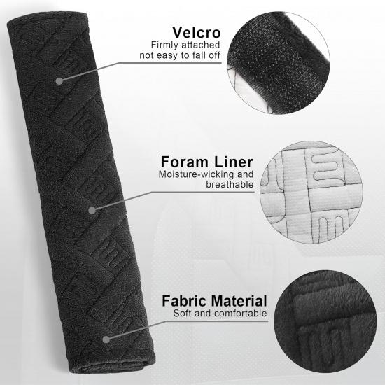 JUSTTOP 2-Pack Universal Car Seat Belt Pads Cover For A More Comfortable Driving, Seat Belt Shoulder Strap Covers Harness Pad For Car Interior