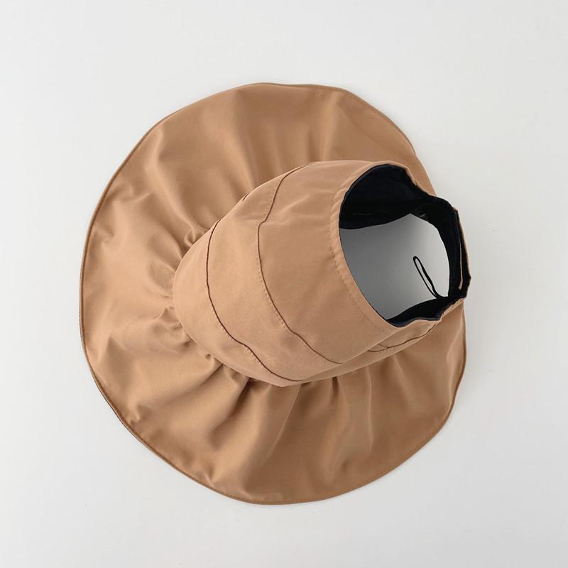 Foldable Adjustable Uv Protection Sun Hat For Women Breathable Wide Brim Summer Cap
