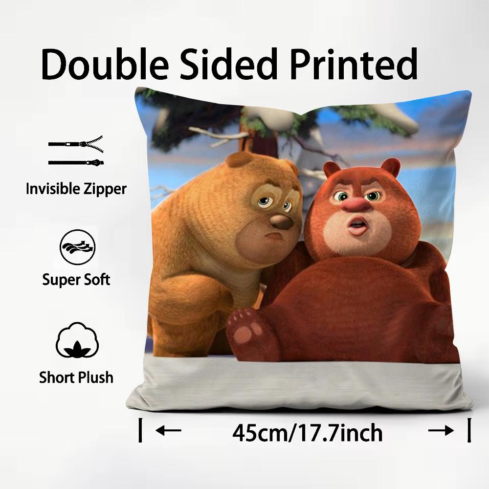Anime B-Boonie B-Bears Cushion Cover Pattern Printed Pillowcase for Living Room Sofa Cushion Cover & Bedroom Decor