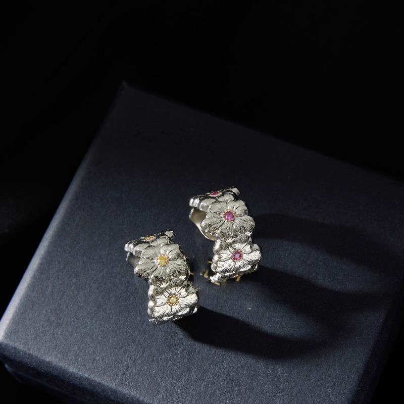 Italian Bujia Seiko Wire Drawing Process Quan Zhilong With Daisy Gardenia Ring Eternal Series