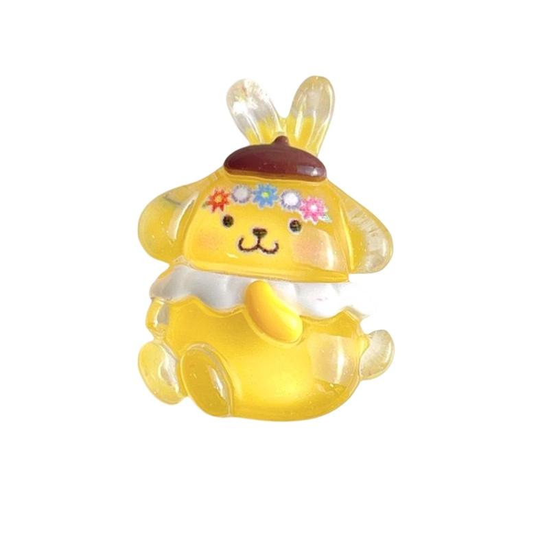 Lovely Cartoon Animal Resin Decorations For Diy Crafts Cream Gel Material