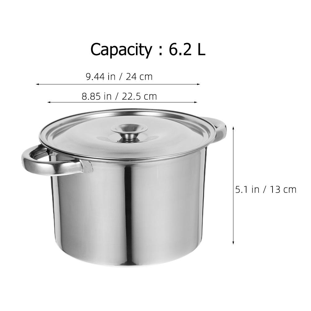 Stainless Steel Covered Soup Pot with Lid Multifunctional Kitchen Cookware Large Bucket for Soup Porridge Rice