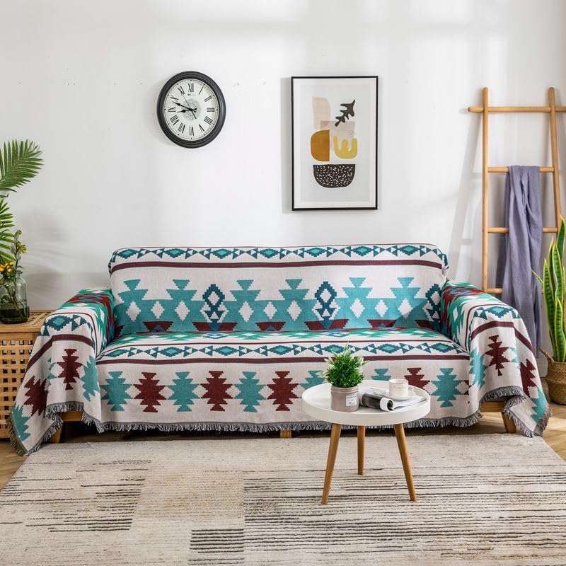 Pericarp West Coast Native Ortega Suitable for All Sofa Geometric Forest, Style, Pattern, Kilim, Pattern, Multifunctional, Washable, Seasons, Cover,