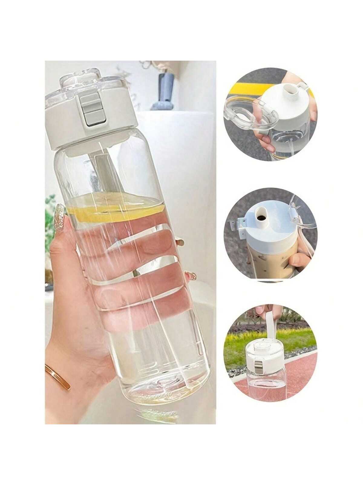 

1 шт., 800 мл, чашка для воды, высокоэстетичная портативная спортивная бутылка для воды, простая и портативная чашка большой емкости 800ml чистый