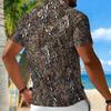 Women Short Sleeve Polo Shirt Khaki Black Brown Full Leopard Spot Print Half Zip Lapel Top