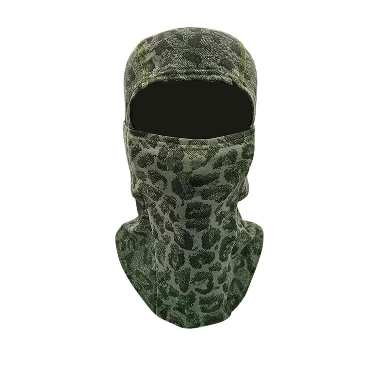 Leopard Printed Black Change Green Color Changing Camouflage Fabric Temperature Color-changing Elastic Fabric for Headgear Mask