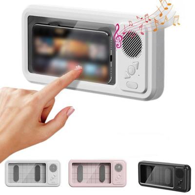 Waterproof Mobile Phone Holder with Bluetooth-compatible Speaker Adjustable Rotation Shower Phone Stand Touch Screen Bathroom Mount for Watching