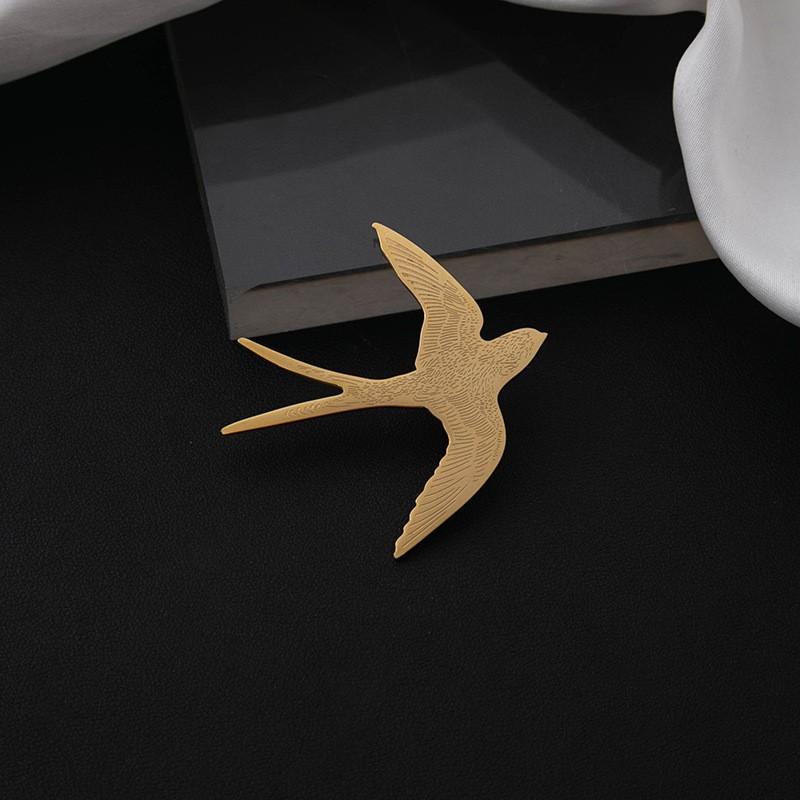 Spilla Popolare Retrò Rondine Opaca, Spilla Semplice di Alta Gamma Raffinata, Accessori Creativi per Blazer