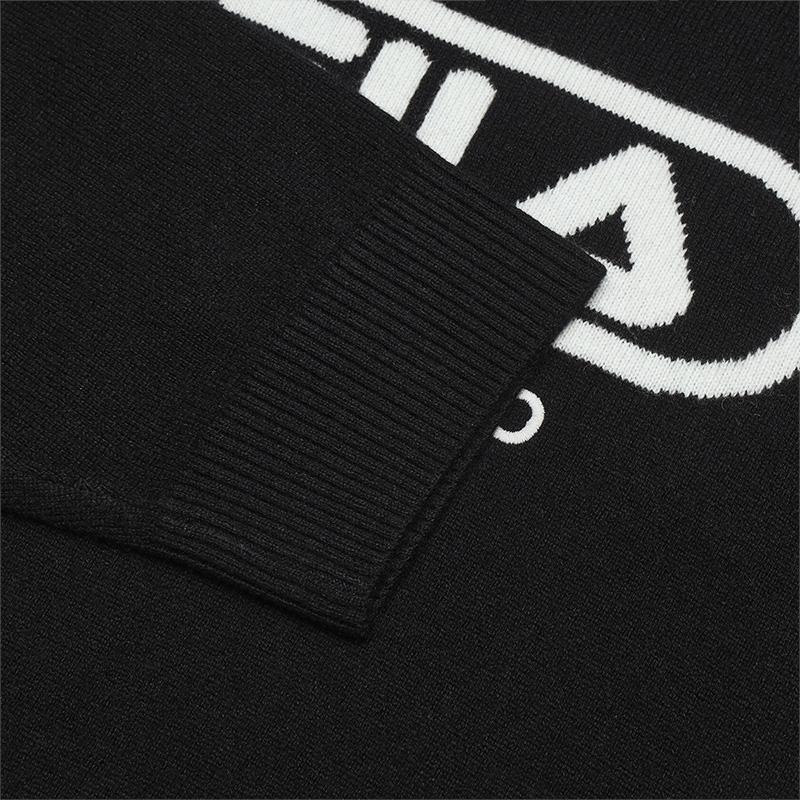FILA Milano Italian Luxury Sports Collection 1911 Simple Comfortable Casual Knit Sweater Men sweater Black F11M515401F-BK