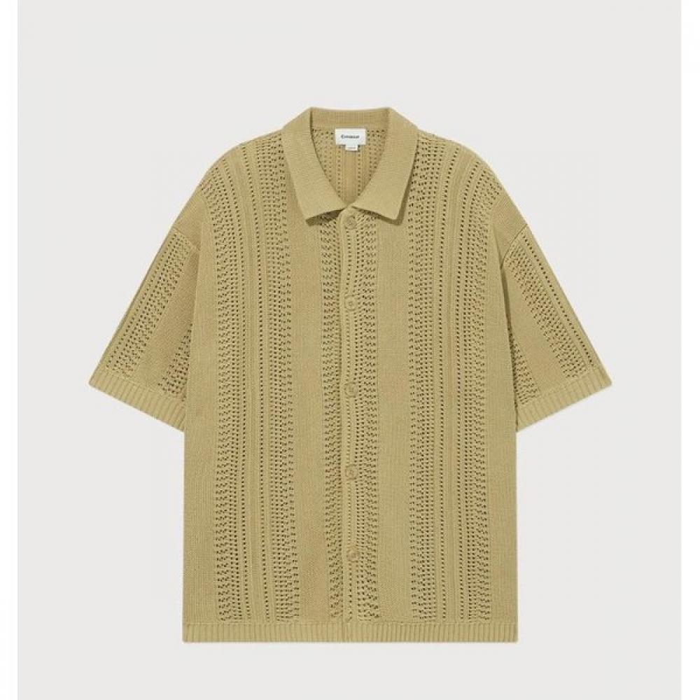 

Covernot Crochet Half Knit Shirt B1 Co2502kt02 Be Bk 2.CO2502KT02 BK XL