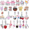 Cute Birthday Cake Charms Copper Fruit Ice Cream Candy Pendants Beads For Original Necklace Diy Bracelets Jewellery