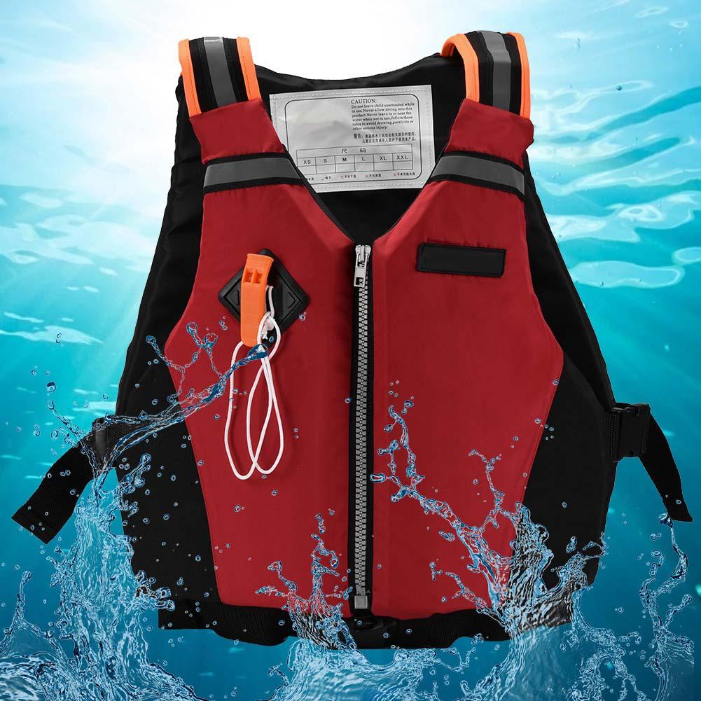 Kayak Natación Adulto Chaqueta de Flotabilidad Chaleco Salvavidas Correa Reflectante con Silbato (naranja)