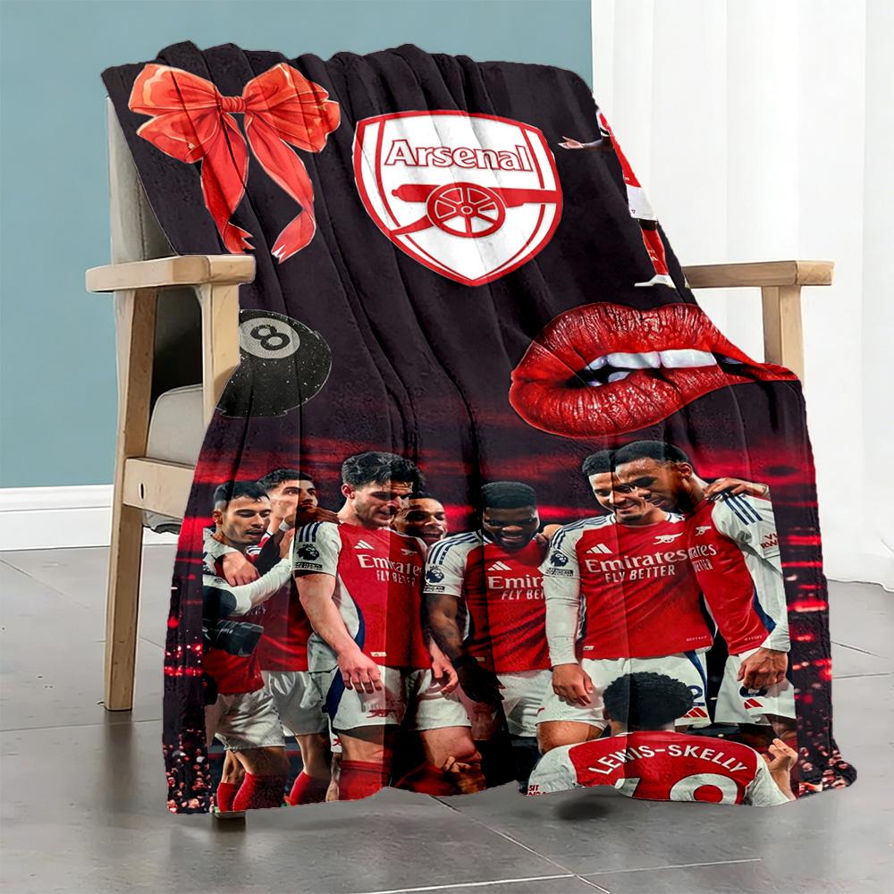 Arsenal Customize Text Blanket Throw Personalized Blanket Comfortable Suitable for Bed Seaside Picnics Office Chair Four Seasons Multipurpose