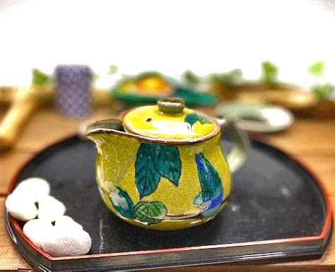 Kutani, dunkel bemalte Blumen und Vögel [Mehrzweck-Teekanne] Groß, [Rückseite]