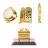 Mini Goldene Bundeslade Legierung Statue Handgefertigt Graviert Religiöses Ornament für Gebetstisch Dekor