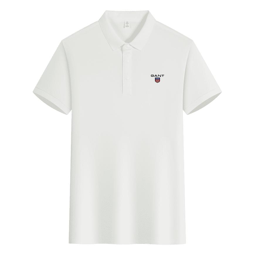 Gant 2025 Sommer Ny Brodert Business Casual Ensfarget Poloskjorte Par Poloskjorte