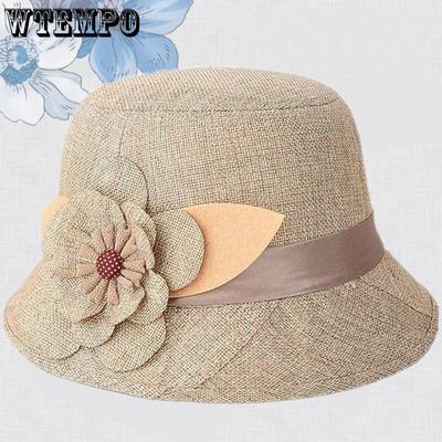 Damen Blumen-Kübelhut Frühling Herbst Damen Einfarbig Fischer Sonnenblende Schutzhut Kappen