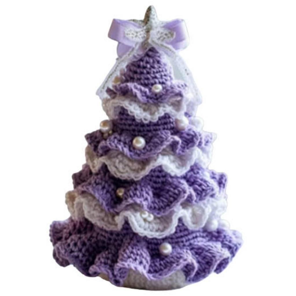 DIY Crochet Christmas Tree Kit W/ Crochet Hooks Needles Christmas Craft Kit Xmas Tree Crochet Kit for Friends and Family