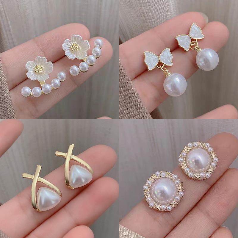 Elegant Imitation Pearl Stud Earrings – Luxury, Versatile Style for Women