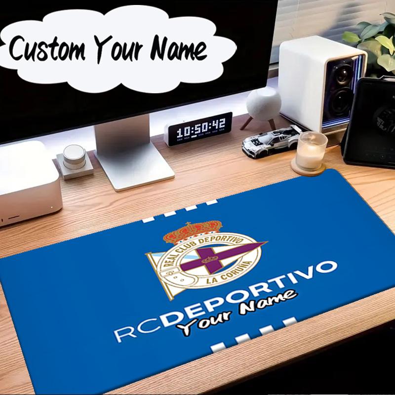Custom Name Mouse Pad Deportivo A Coruna Crest Mouse Pad Desk Mat, Non-Slip Rubber Backer Pad For Computer Notebook Gaming Mouse Pad Birthday Gift