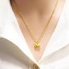 Vietnam Sand Gold Lotus Pod Pendant Necklace - Women's Simple Gold-Plated Copper Clavicle Chain Jewelry