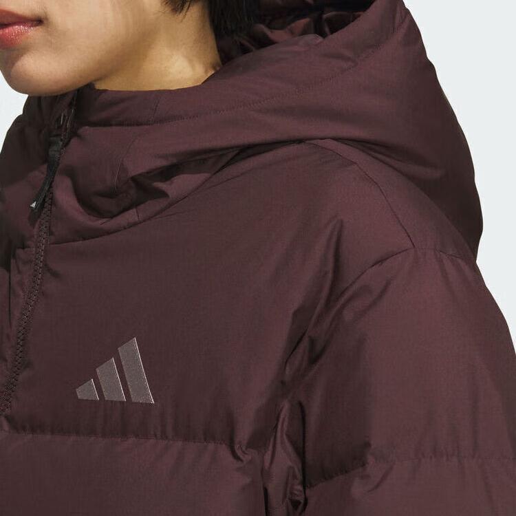 Adidas Essentials Puff Down Hooded Down Jacket Women Brown KC5948