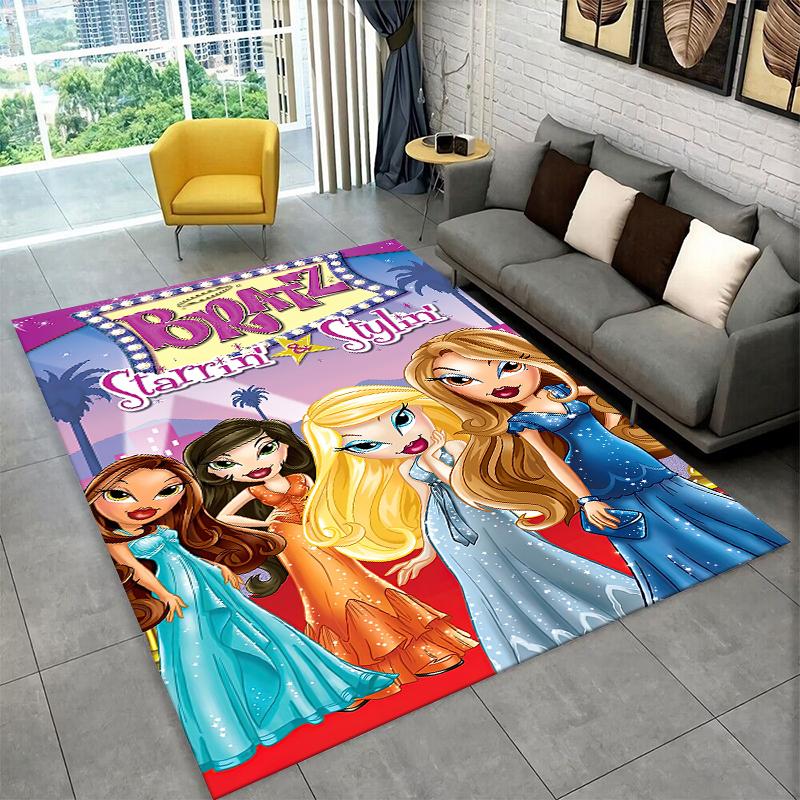 

Bratz Doll Kawaii Girl Cartoon Carpet Rug for Playroom Bedroom Living Room Sofa Home Decor,kid Game Area Rug Non-slip Floor Mat 40x60cm
