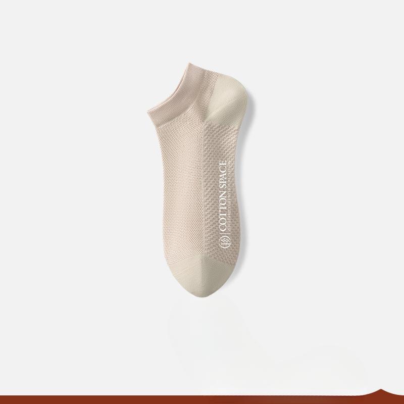 Women's Summer Thin Cotton Sweat Absorbing Mesh Student Boneless Boat Socks