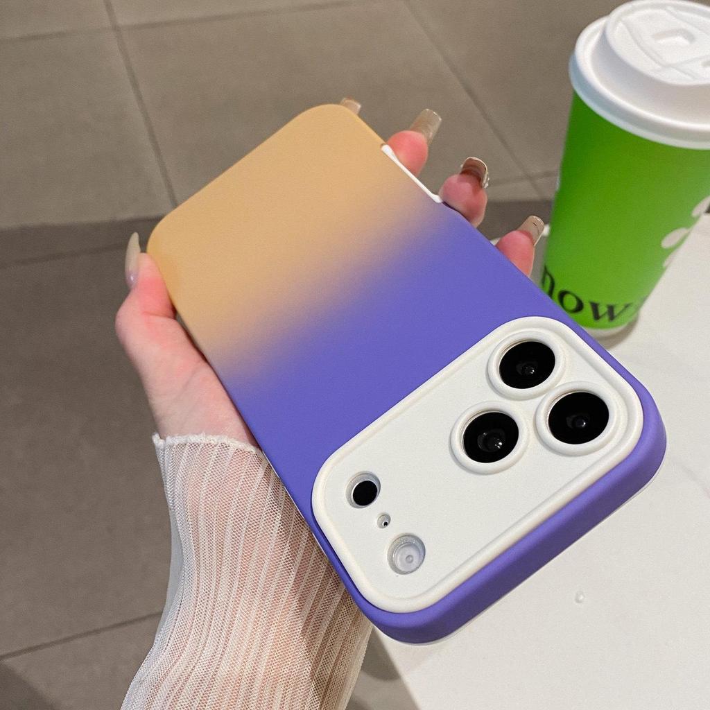 Gradient Hautgefühl Stoßfeste Schutzhülle für iPhone 17 Pro, 16 Pro Max und 15/14 Modelle mit großem Fenster.