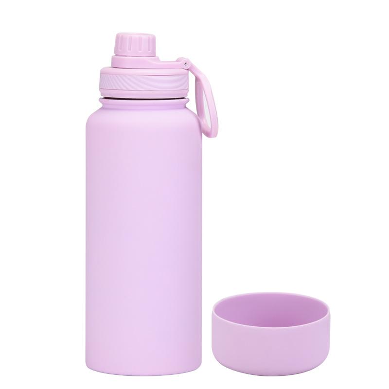 1L Large-Capacity Thermos Cup With Non-Slip Bottom, Portable Outdoor Sports Kettle, Frosted Water Cup