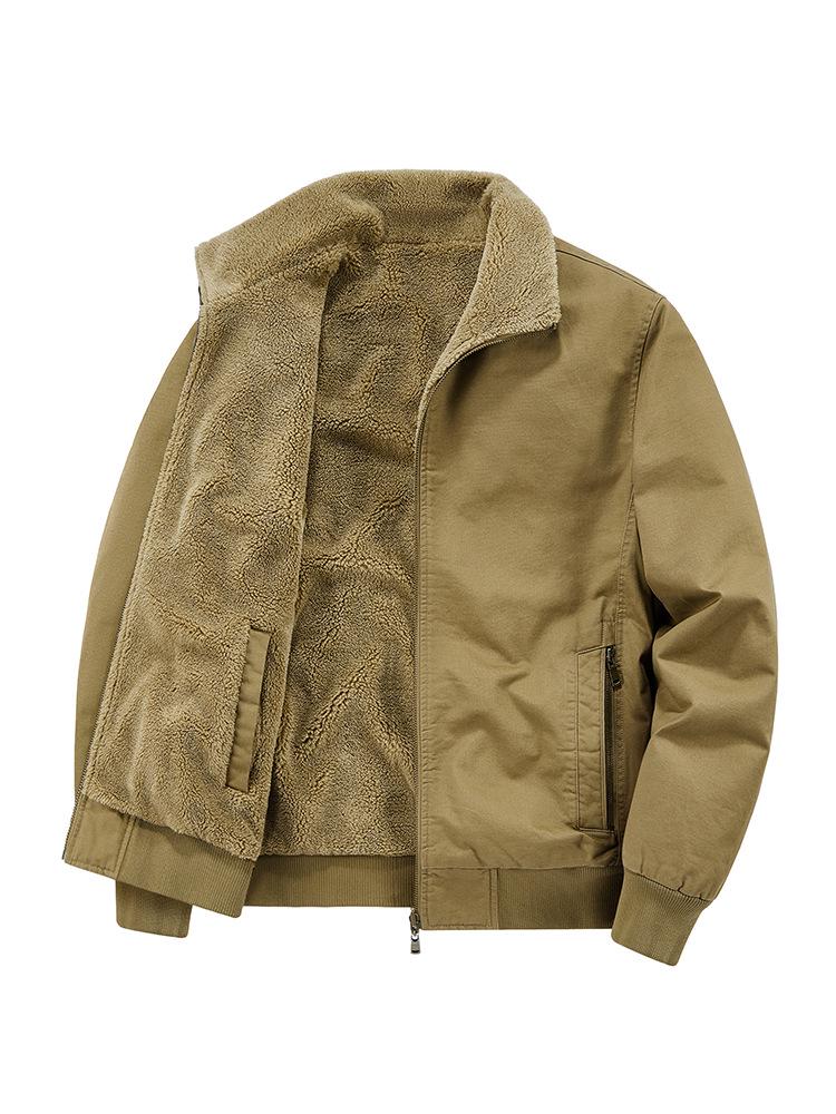 Herren Doppelseitige Air Force Pilotenjacke - Warm mit Samtfutter, Dicke Reine Baumwolle, Herbst/Winter Oberbekleidung