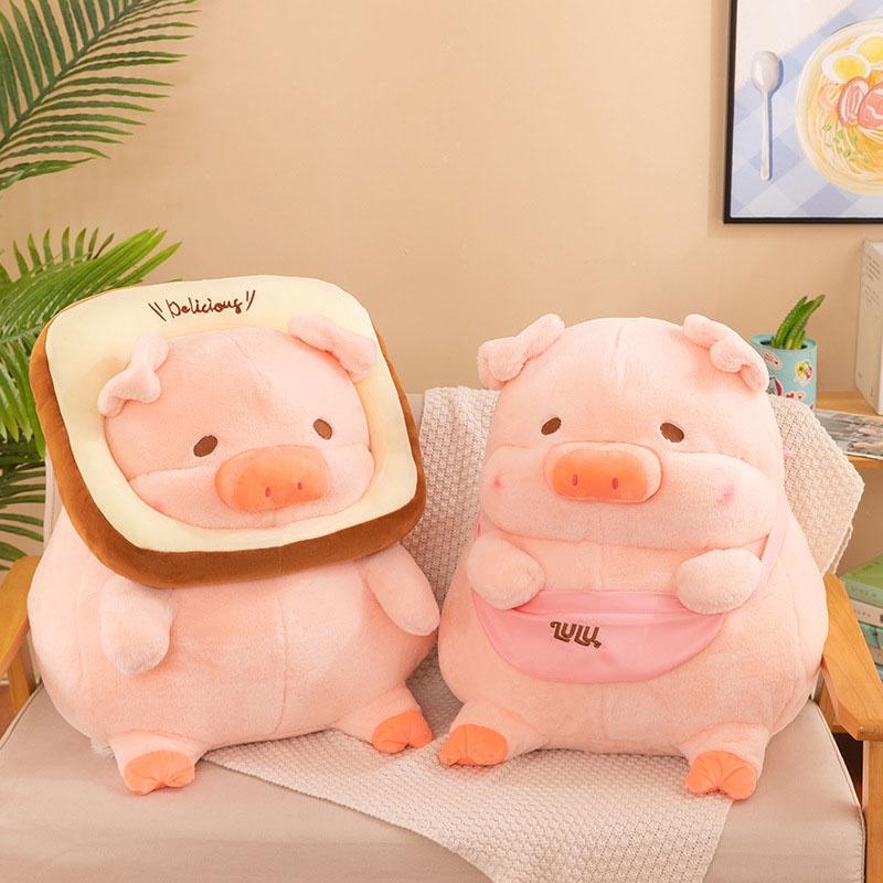 Adorable Lulu Pig Plush Toy Wholesale New Bread Toast Pig Stuffed Animal Doll Birthday Gift Pillow