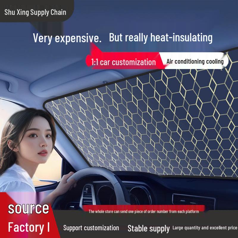 Car Windshield Sunshade Umbrella – Heat Insulation & Sun Protection for Small Cars