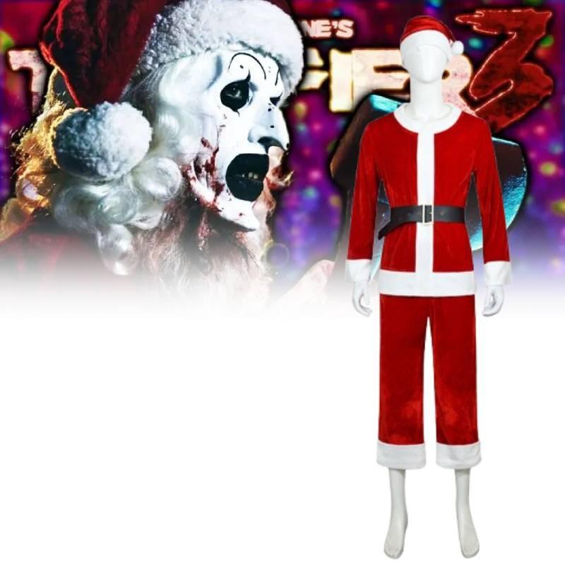 3 Terrifier Cosplay Costume Mask Glasses Set Halloween Party Horror Play Role