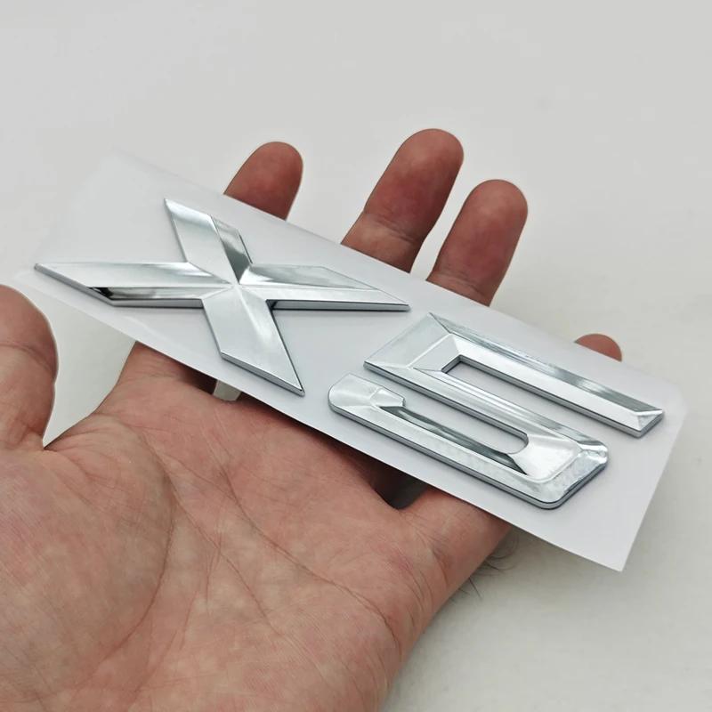 NEW 3D ABS Car Rear Trunk Emblem Badge Sticker For BMW X1 X2 X3 X5 X6 GT Z4 Glossy Black Chrome Logo Decal Styling Accessories IK7