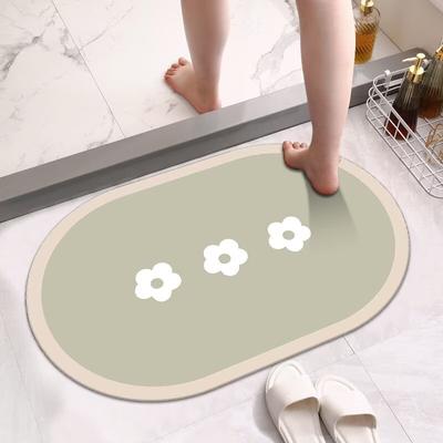 Tapis de sol en terre de diatomées salle de bain tapis de sol absorbant toilettes séchage rapide tapis antidérapant salle de bain à la porte des toilettes