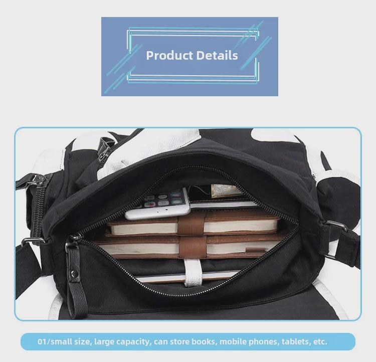 Anime Monster Hunter Patent Leather Canvas Backpack & Shoulder Messenger Bag