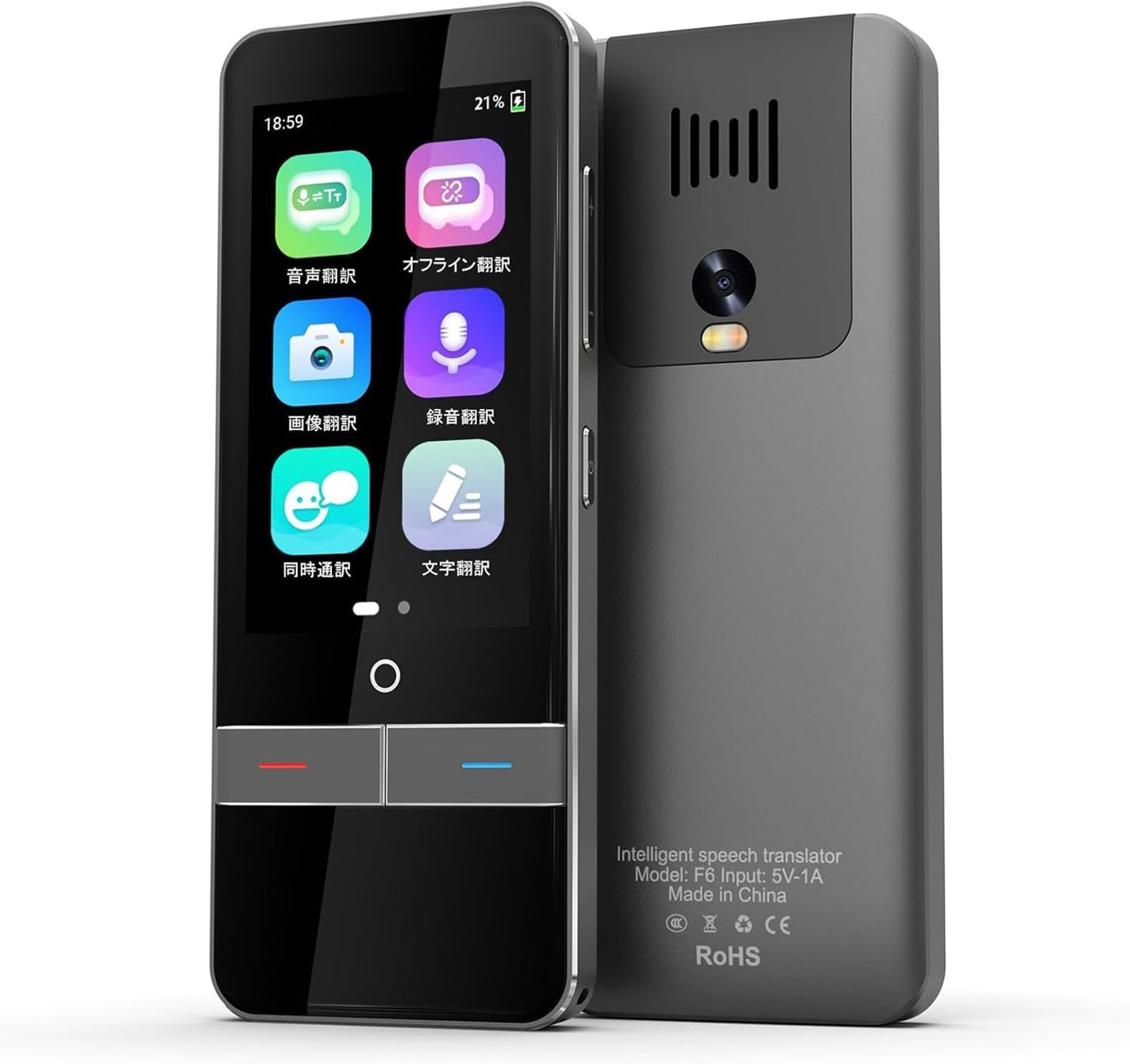 

AI voice translator supports 142 languages interpretation Offline translation Camera translation dual microphone Supports 130 countries Portable чорний